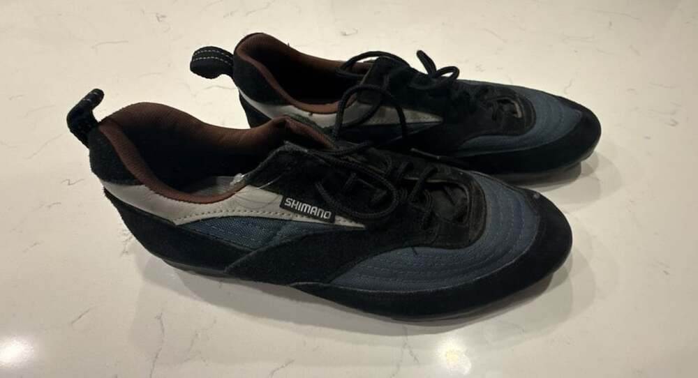 Shimano SPD SH-M032 Blue Black Suede Cycling Shoes